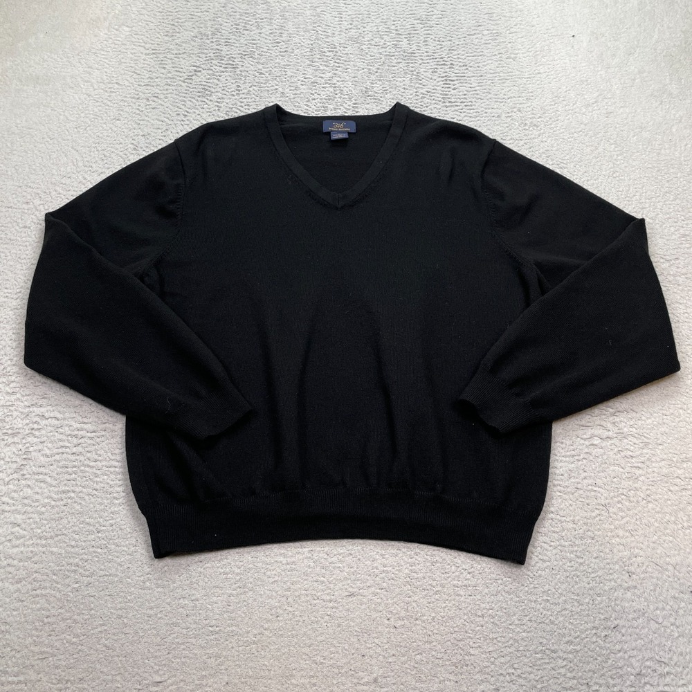 Brooks Brothers 346 Sweater Men's Size Large Black Merino Wool Blend